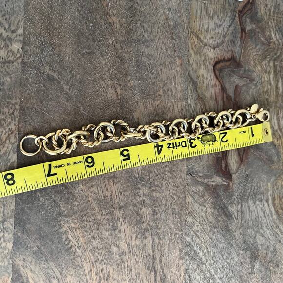 🍭6/$30 J. Crew Gold Distressed Chunky Chain Link Bracelet - Picture 3 of 7